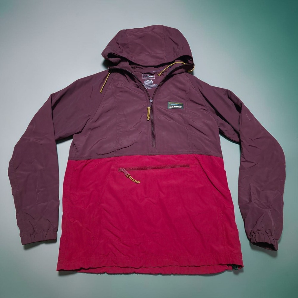 L.L.‎ Bean Mountain Classic Anorak Hiking 1/2 Zip Pullover Red Purple Womens XS